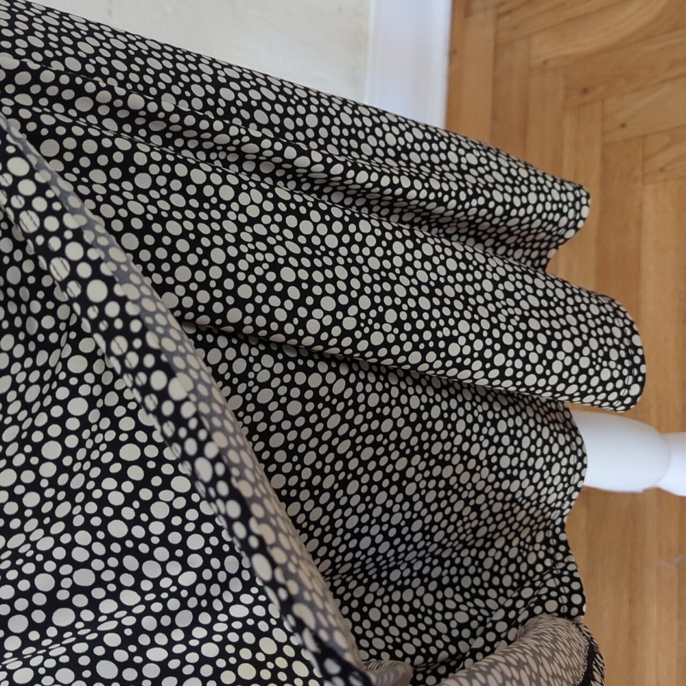 The Limited Black White Dot Short Sleeve Surplice Faux Wrap Dress Size Large - Picture 4 of 9